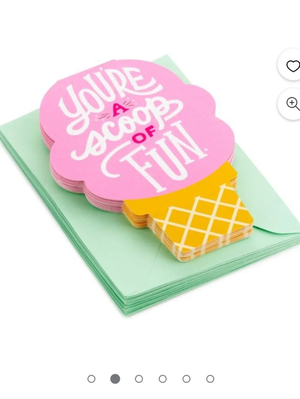10 Pack Hallmark Pink Ice Cream Cone Card - You're a Scoop of Fun